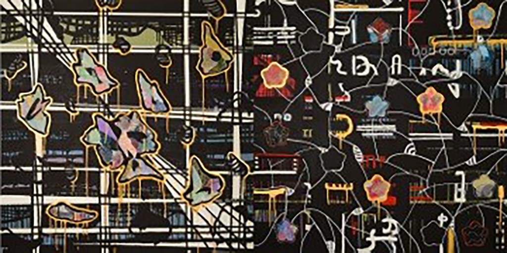 Reconnaissance
80" x 40"
Collaboration Andree Carter and Helen Berger - gesso, vellum and acrylic  on wood panel